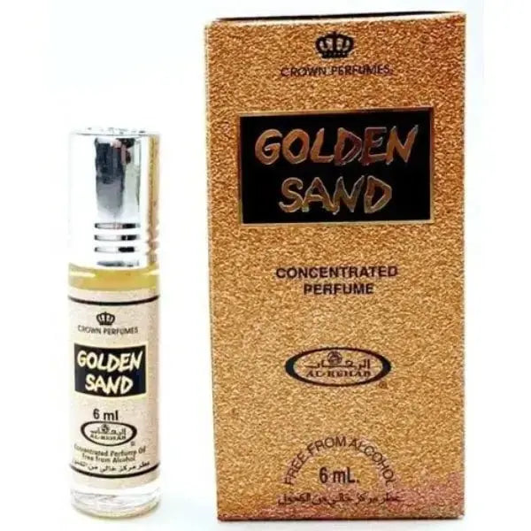 Al Rehab Golden Sand Perfume Oil 6 ml, warm and luxurious fragrance for personal use from The Oud Library