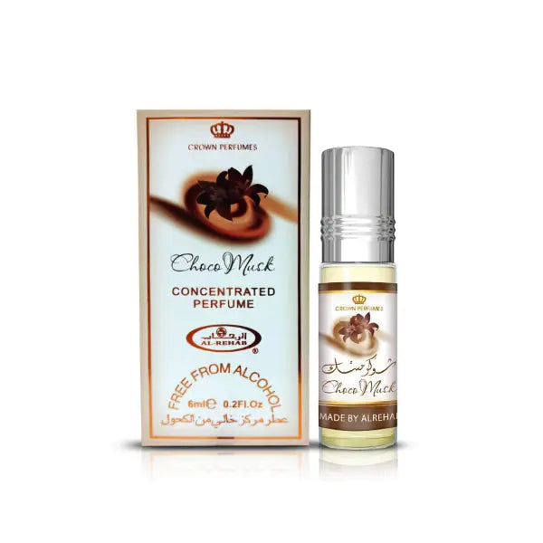 Al Rehab Choco Musk Perfume Oil 6 ml, sweet and musky fragrance for personal use from The Oud Library
