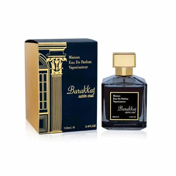 Fragrance World Maison Barakkat Satin Oud Eau De Parfum 100 ml, luxurious and silky oud fragrance for personal use from The Oud Library